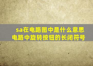 sa在电路图中是什么意思 电路中旋转按钮的长闭符号